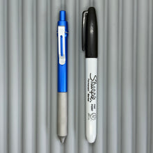 Load image into Gallery viewer, > Spoke Click Model C: Aluminum, Blue / Matte Titanium Knurled Grip