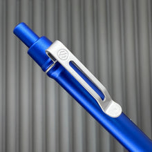 Load image into Gallery viewer, > Spoke Click Model C: Aluminum, Blue / Matte Titanium Knurled Grip