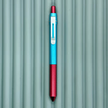 Load image into Gallery viewer, > Spoke Click Model C: Aluminum, Red / Cyan Grooved Cylindrical Grip