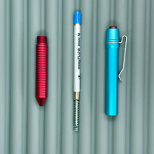 Load image into Gallery viewer, > Spoke Click Model C: Aluminum, Red / Cyan Grooved Cylindrical Grip