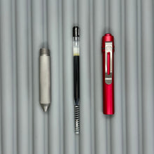 Load image into Gallery viewer, > Spoke Click Model C: Aluminum, Red / Matte Titanium Knurled Grip