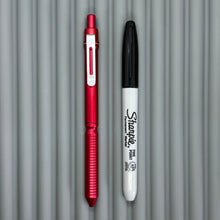 Load image into Gallery viewer, > Spoke Click Model CX: Red Aluminum / Red Grooved Cylindrical Grip