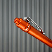 Load image into Gallery viewer, > Spoke Click Model CX: Lava Orange Aluminum / Knurled Cylindrical Grip (silver clip)
