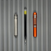 Load image into Gallery viewer, > Spoke Click Model CX: Lava Orange Aluminum / Matte Titanium Knurled Grip