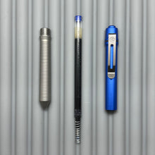 Load image into Gallery viewer, > Spoke Click Model CX: Blue anodized Aluminum / Reverse Taper Matte Titanium Grip