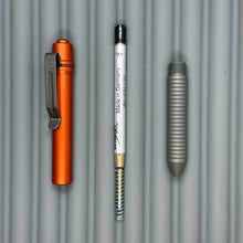 Load image into Gallery viewer, > Spoke Click Model C: Aluminum, Lava Orange / Matte Titanium Grooved Grip