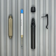 Load image into Gallery viewer, > Spoke Click Model C: Black Aluminum / Matte Titanium Knurled Grip