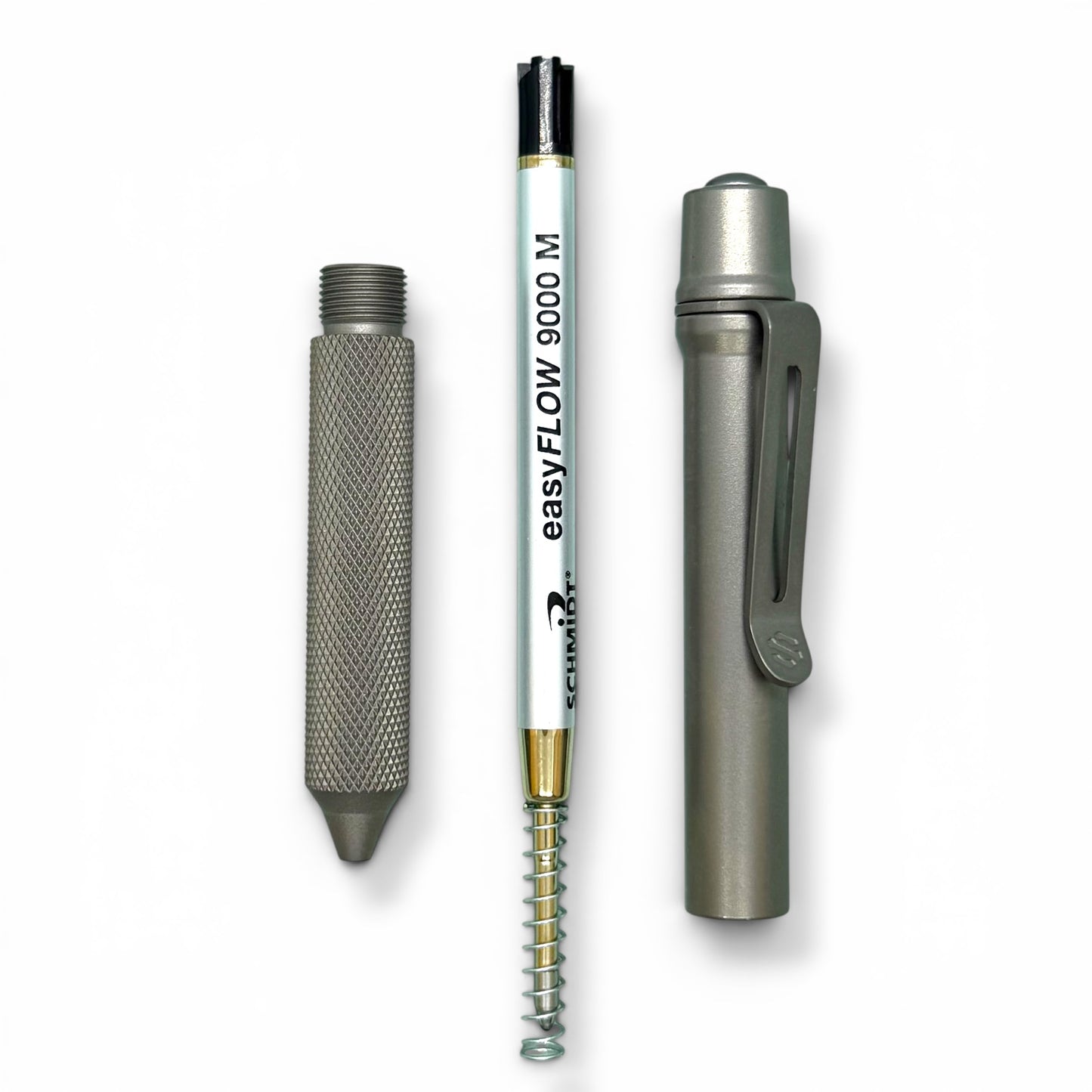 > Spoke Click Model C: Matte Titanium / Knurled Grip