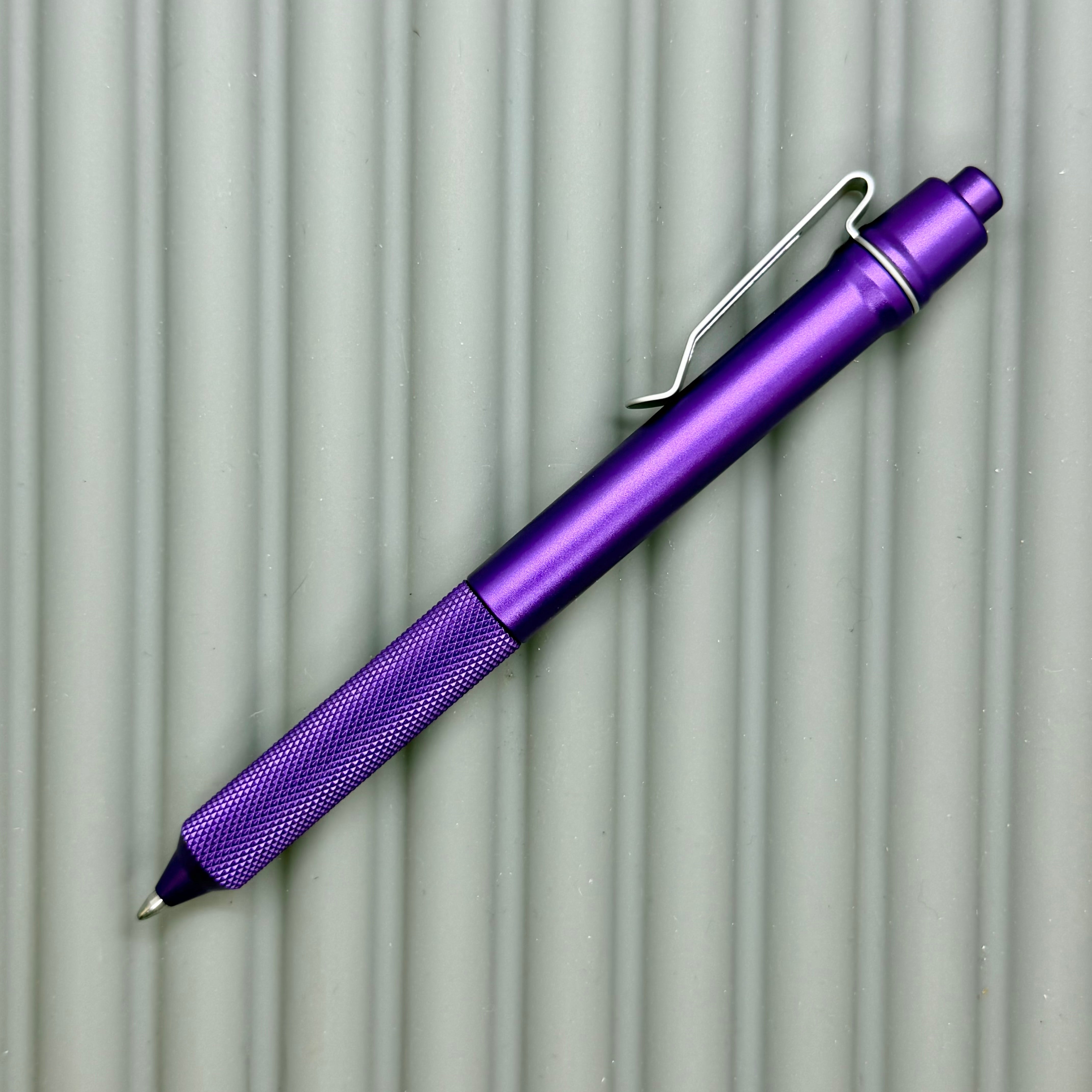 Spoke Click Model C: Aluminum, Purple / Knurled Aluminum Grip
