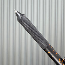 Load image into Gallery viewer, > Spoke Click Model C: Black with Orange Lava Splash, Aluminum / Black Aluminum Peak Knurled Grip