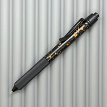 Load image into Gallery viewer, > Spoke Click Model C: Black with Orange Lava Splash, Aluminum / Black Aluminum Peak Knurled Grip