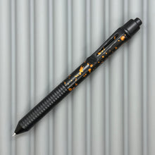Load image into Gallery viewer, > Spoke Click Model C: Black with Orange Lava Splash, Aluminum / Black Aluminum Grooved Grip
