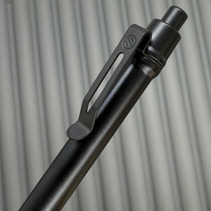 > Spoke Click Model C: Black Aluminum Barrel / Matte Titanium Knurled Grip