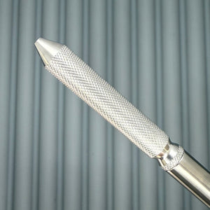 > Spoke Click Model CX: Shiny Titanium / Knurled Grip