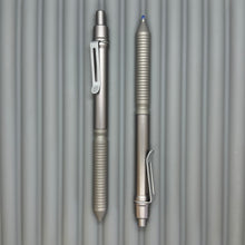 Load image into Gallery viewer, > Spoke Click Model CX: Gunmetal Ano Aluminum Barrel / Matte Titanium Grooved Grip