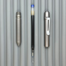 Load image into Gallery viewer, > Spoke Click Model CX: Gunmetal Ano Aluminum Barrel / Matte Titanium Grooved Grip