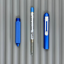 Load image into Gallery viewer, &gt; Spoke Click Model C: Aluminum, Blue / Knurled aluminum Grip