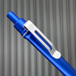 > Spoke Click Model C: Aluminum, Blue / Matte Titanium Knurled Grip