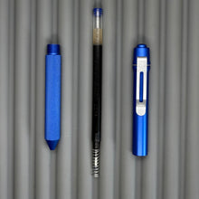 Load image into Gallery viewer, &gt; Spoke Click Model CX: Blue Aluminum / Blue Knurled Aluminum Grip