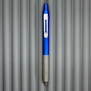 > Spoke Click Model C: Aluminum, Blue / Matte Titanium Knurled Grip