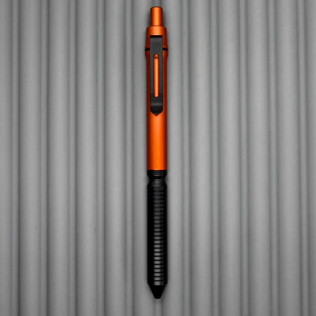 > Spoke Click Model CX: Orange Aluminum / Black Grooved Cylindrical Grip