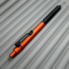 Load image into Gallery viewer, &gt; Spoke Click Model CX: Orange Aluminum / Black Grooved Cylindrical Grip