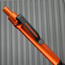 Load image into Gallery viewer, &gt; Spoke Click Model CX: Orange Aluminum / Black Grooved Cylindrical Grip