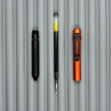 Load image into Gallery viewer, &gt; Spoke Click Model CX: Orange Aluminum / Black Grooved Cylindrical Grip