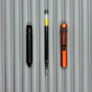 > Spoke Click Model CX: Orange Aluminum / Black Grooved Cylindrical Grip