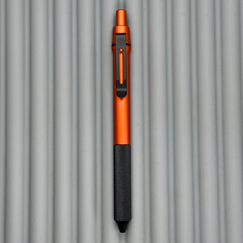 > Spoke Click Model C: Aluminum, Lava Orange / Black Knurled Grip