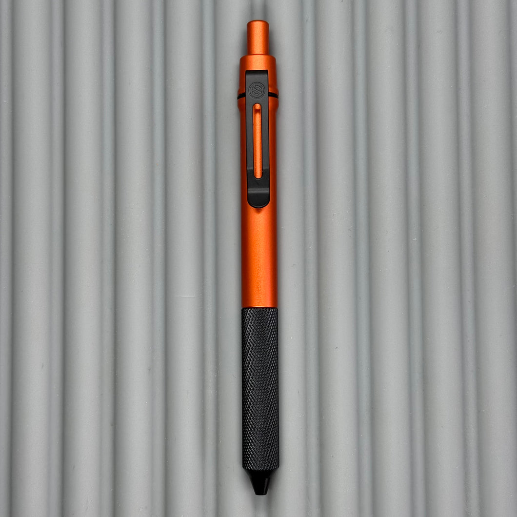 > Spoke Click Model C: Aluminum, Lava Orange / Black Knurled Grip