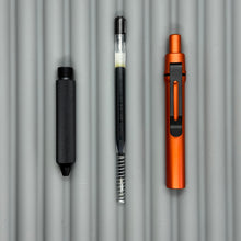 Load image into Gallery viewer, &gt; Spoke Click Model C: Aluminum, Lava Orange / Black Knurled Grip