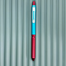 Load image into Gallery viewer, &gt; Spoke Click Model CX: Aluminum, Cyan/Red Grooved Cylindrical Grip