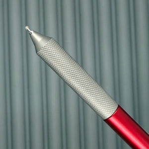 > Spoke Click Model C: Aluminum, Red / Matte Titanium Knurled Grip