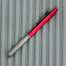 Load image into Gallery viewer, &gt; Spoke Click Model CX: Red Aluminum / Matte Titanium Knurled Grip