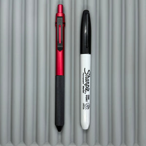 > Spoke Click Model CX: Red Aluminum / Black Knurled Aluminum Grip