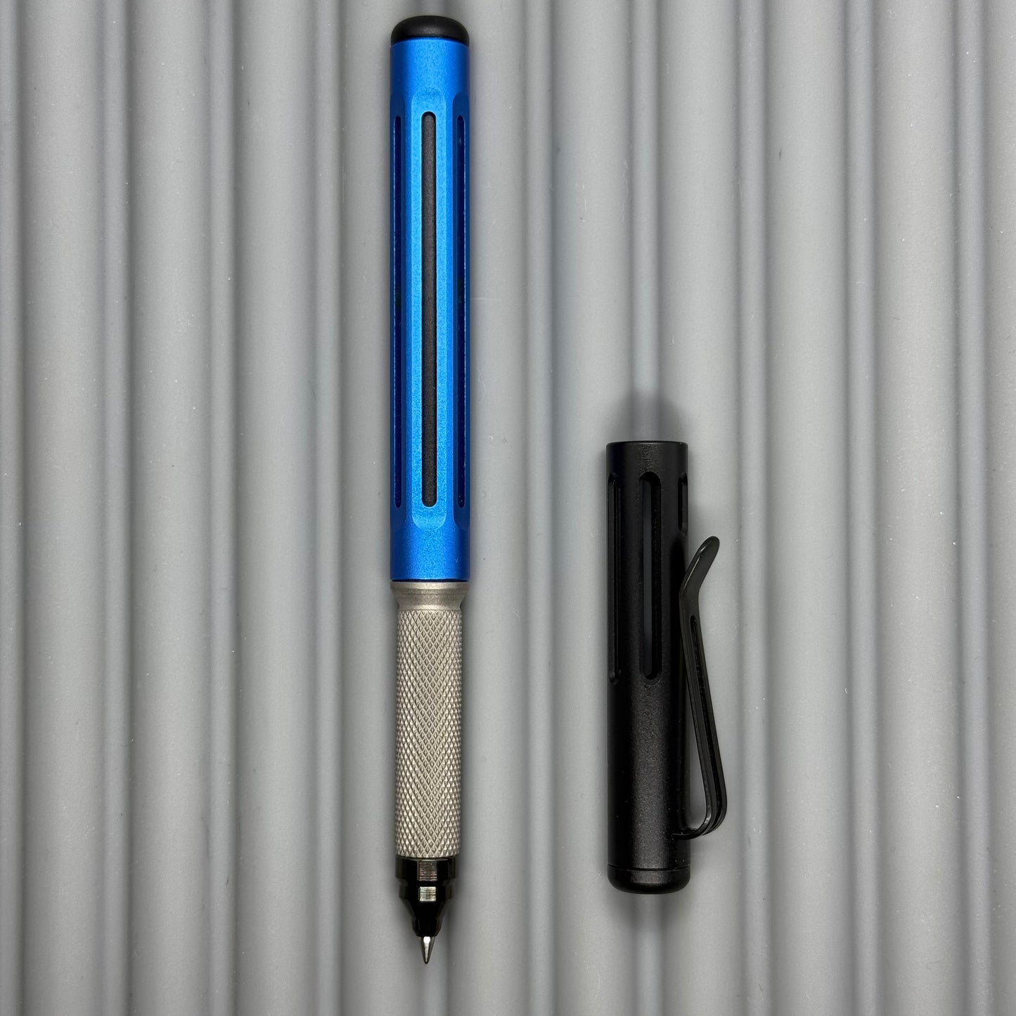 Spoke Pen 2 / Blue with Black Slot Cap & Knurled Ti Grip