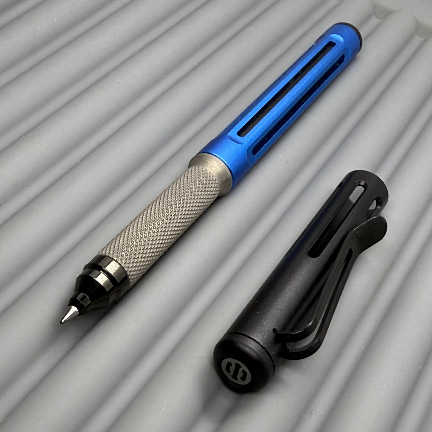Spoke Pen 2 / Blue with Black Slot Cap & Knurled Ti Grip