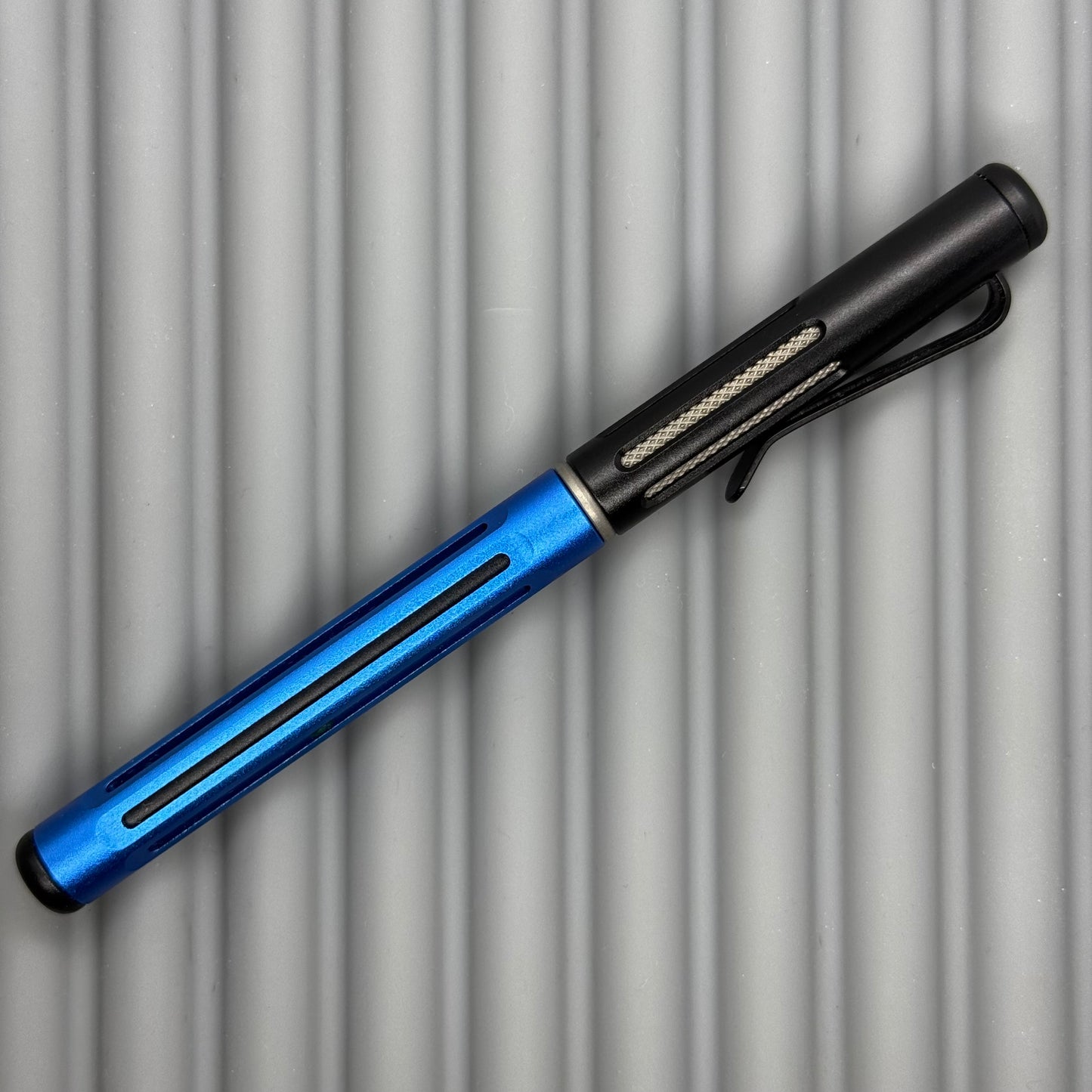 Spoke Pen 2 / Blue with Black Slot Cap & Knurled Ti Grip