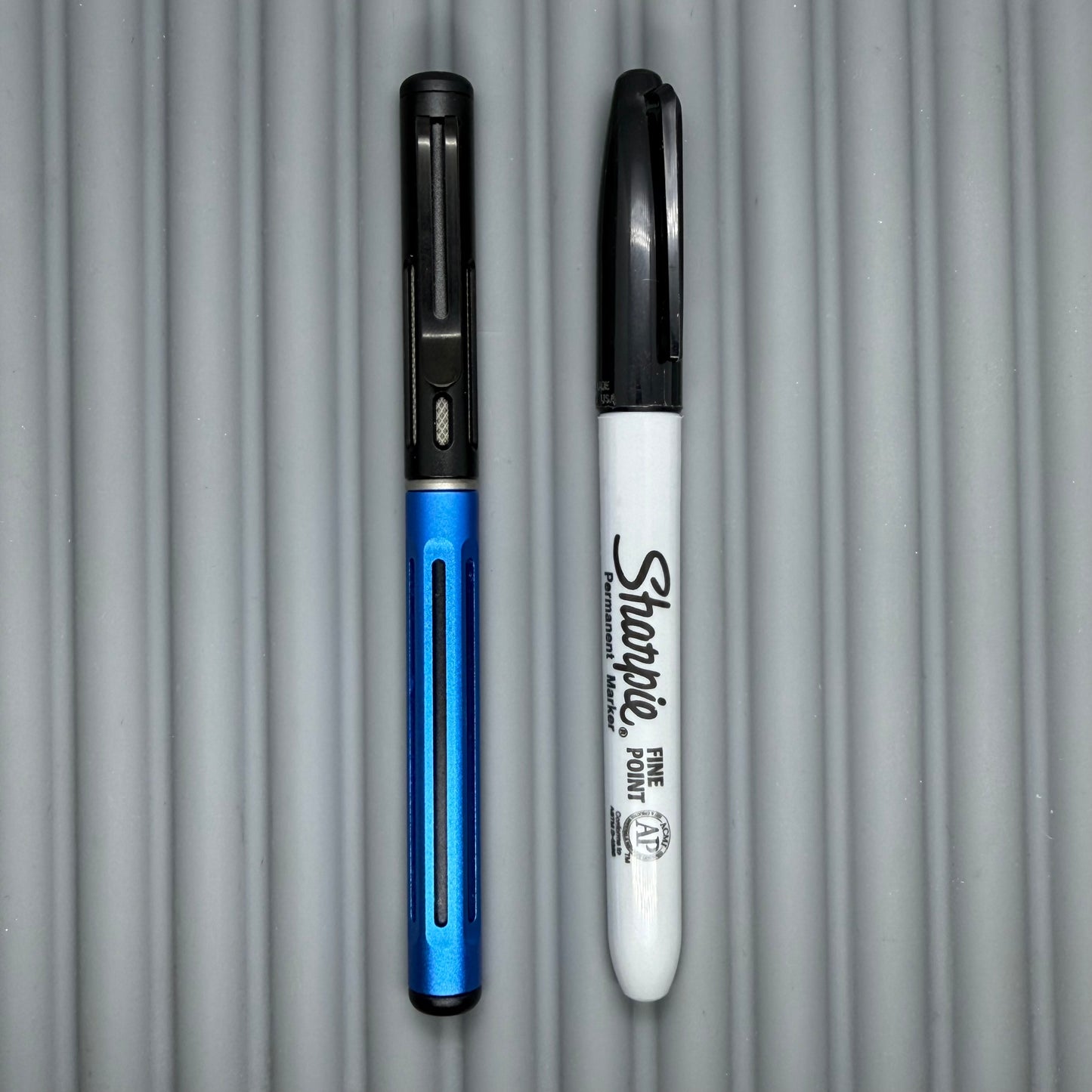 Spoke Pen 2 / Blue with Black Slot Cap & Knurled Ti Grip