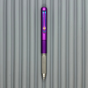 Roady XL / Purple - matte knurl Titanium grip & Rainbow Clip