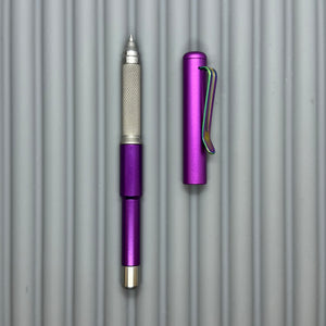 Roady XL / Purple - matte knurl Titanium grip & Rainbow Clip