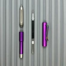 Load image into Gallery viewer, Roady XL / Purple - matte knurl Titanium grip &amp; Rainbow Clip
