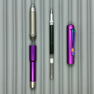 Roady XL / Purple - matte milligroove Titanium grip & Rainbow Clip