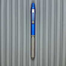 Load image into Gallery viewer, &gt; Spoke Click Model CX: Blue Aluminum / Matte Titanium Knurled Grip