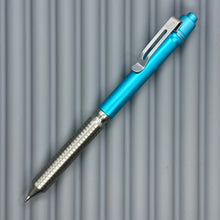 Load image into Gallery viewer, &gt; Spoke Click Model CX: Cyan Aluminum / Shiny Groove Knurled Grip