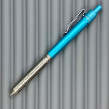 Load image into Gallery viewer, &gt; Spoke Click Model CX: Cyan Aluminum / Shiny Groove Knurled Grip