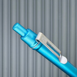 > Spoke Click Model CX: Cyan Aluminum / Shiny Groove Knurled Grip