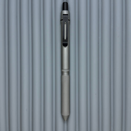 > Spoke Click Model CX: Matte Titanium / Knurled Grip (black accents)