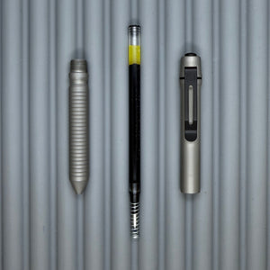 > Spoke Click Model CX: Matte Titanium / Grooved Grip (black accents)